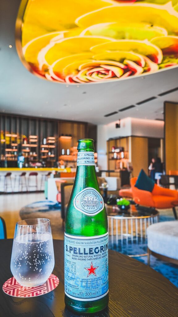 Crystal-clear mineral water at Amari Kuala Lumpur, keeping guests refreshed in style